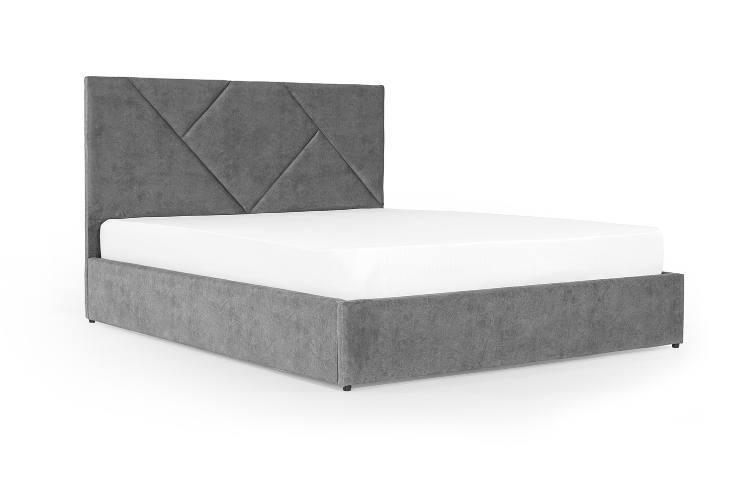 Ліжко з матрацом Цинія 160х200 (Світло-сірий, велюр, без підйомного механізму) IMI tsn-am160x200ssb фото