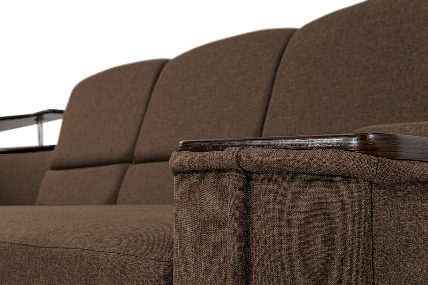 Комплект кутовий диван Меркурій з пуфом (коричневий, 255х185 см) ІМІ kmrc-sn-3-p фото