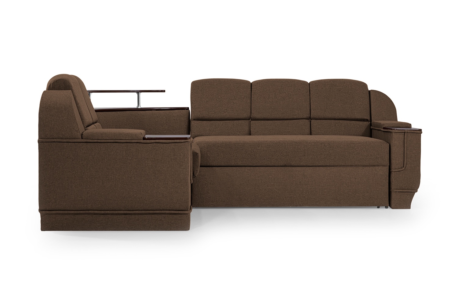 Комплект угловой диван Меркурий с пуфом (коричневый, 255х185 см) IMI kmrc-sn-3-p фото