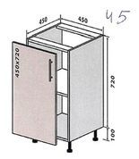 Кухонный модуль нижний №45 Селена (45х45х82 см, гранит серый) IMI m-km-sl-n-45-gr-sr фото