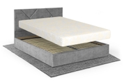 Ліжко з матрацом Цинія 160х200 (Світло-сірий, велюр, без підйомного механізму) IMI tsn-am160x200ssb фото