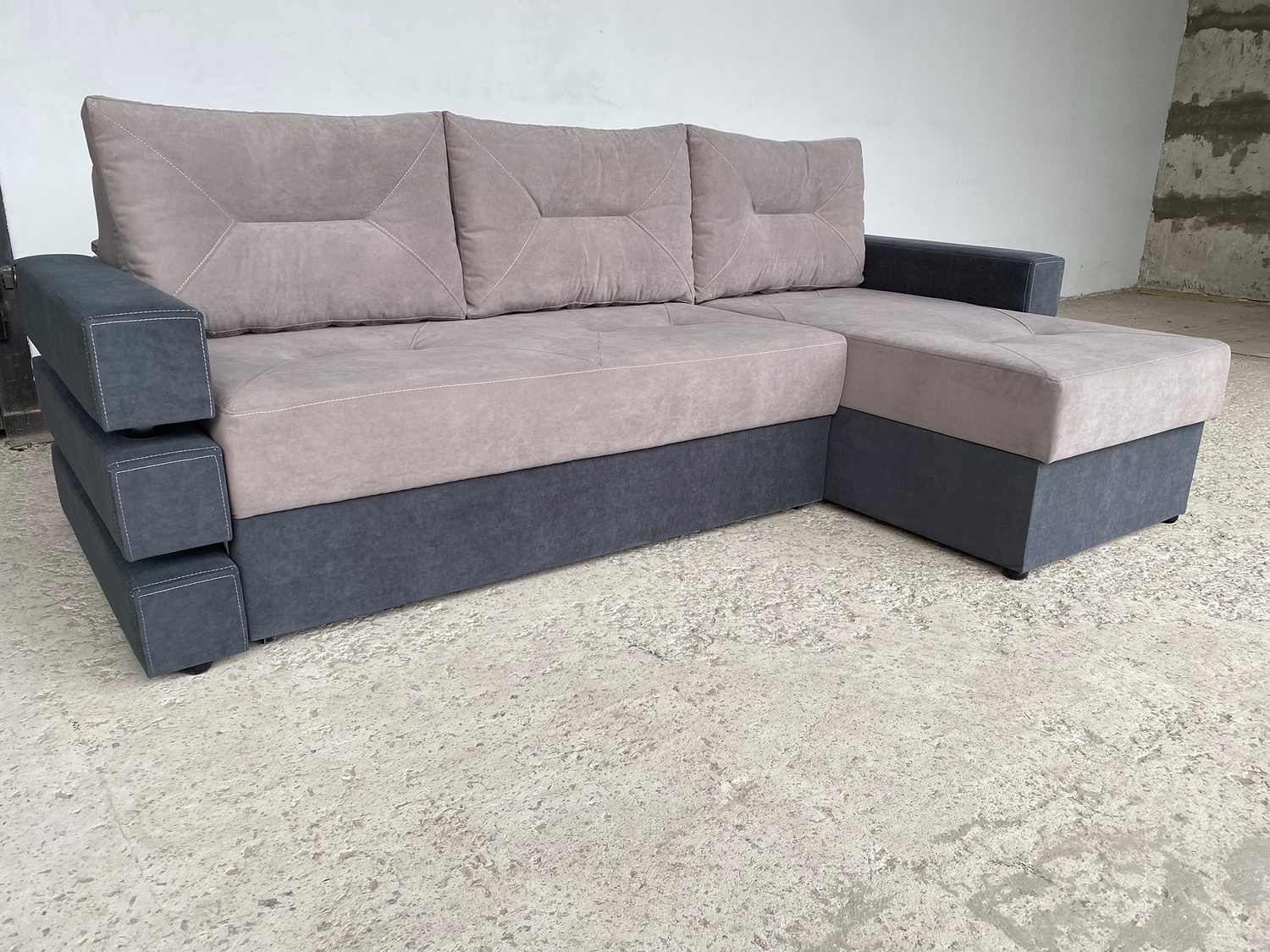 Угловой диван Шелби (250х155 см) kshlb-bej-sir фото