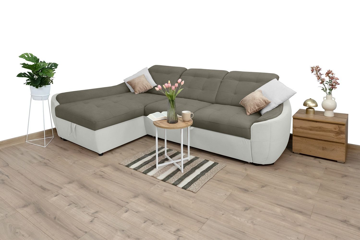 Кутовий диван Спейс АМ (270 &times; 180 см, бежевий з молочним) IMI Premium kspsAM-ll-09-01 фото