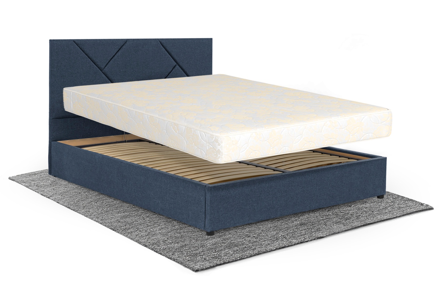 Ліжко з матрацом Цинія 160х200 (Джинс, рогожка, без підйомного механізму) IMI tsnrg-am160x200djb фото