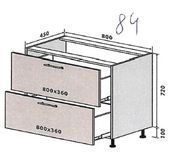 Кухонный модуль нижний №84 Элизабет (80х45х82 см, гранит серый) IMI m-km-lz-n-84-gr-sr фото
