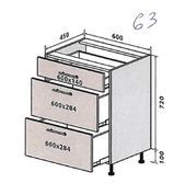 Кухонный модуль нижний №63 Селена (60х45х82 см, гранит серый) IMI m-km-sl-n-63-gr-sr фото