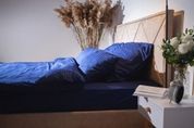 Комплект постільної білизни Гера (євро, страйп-сатин, наволочки: 50х70 см 2 шт та 70х70 см 2 шт, синій) IMI m-ps-st-stn-gr-vr-sn фото 6